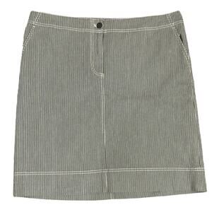 Talbots Women’s Gray White Striped Nautical Summer Classic Basic Skirt Size 14